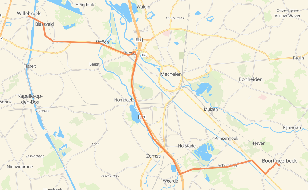 Er is behoefte aan Wacht even Laatste Distance from Willebroek to Boortmeerbeek - DriveBestWay.com